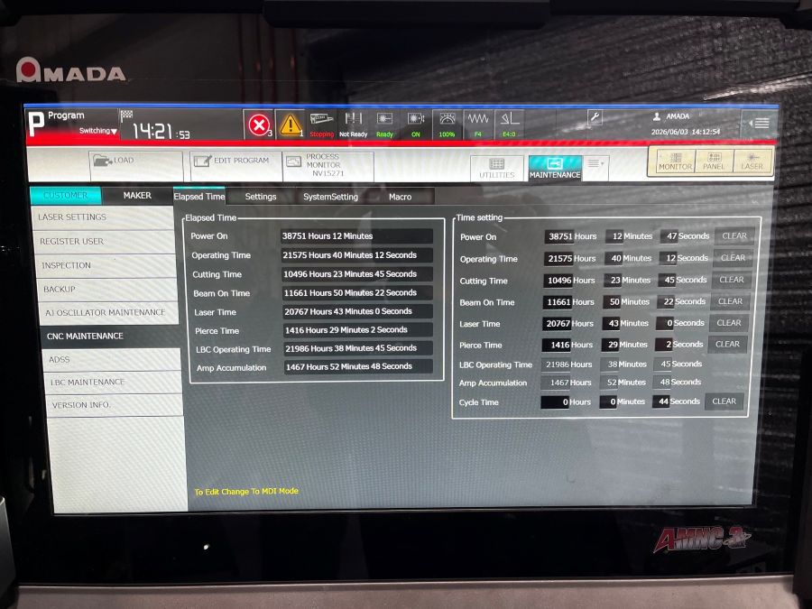 1316-Amada-Ventis-3015AJ-Fiber-4kW-Hours-Screen