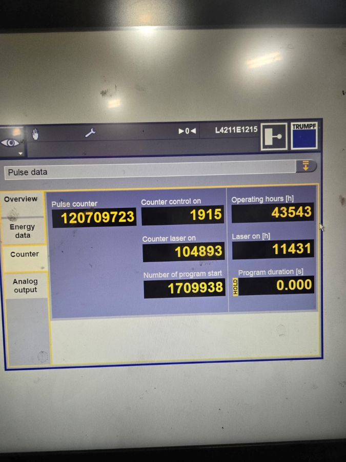 1351-Trumpf-TruLaser-3040-Fiber-Laser-6kW-Hours-Screen